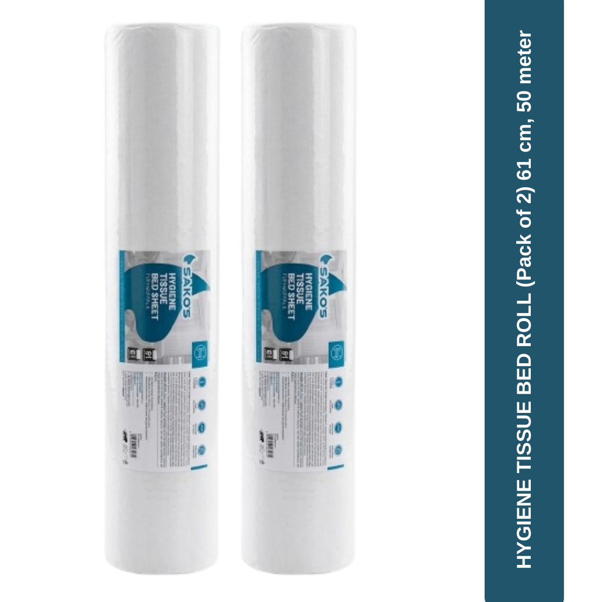 Tissue bed roll 50m pack of 2 Hygiene Tissue Bed Roll (Pack of 2)
